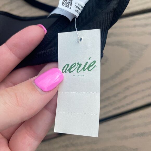 NWT aerie black push up wired padded bra 32D swim bikini top - Picture 7 of 10